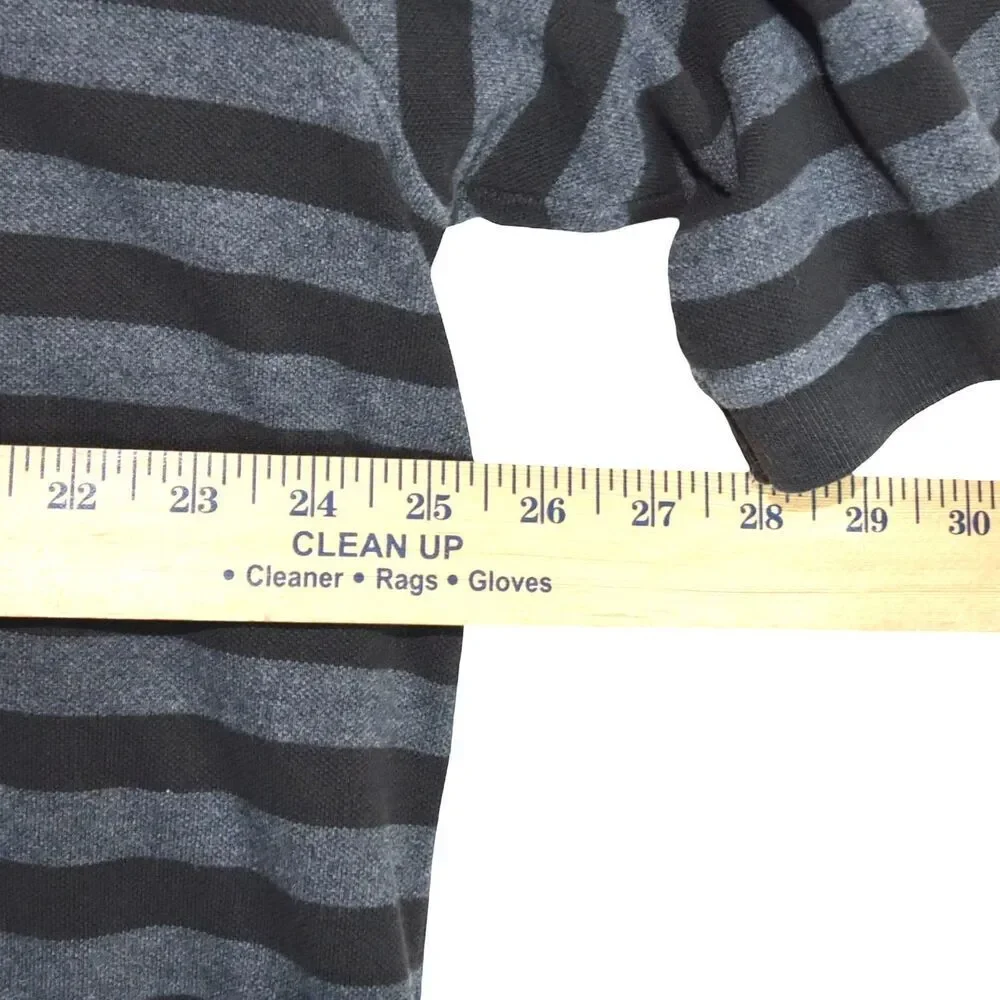 POLO Ralph Lauren 2XLT Brown Gray Stripe Polo Shirt Classic Y2K Minimal Prep